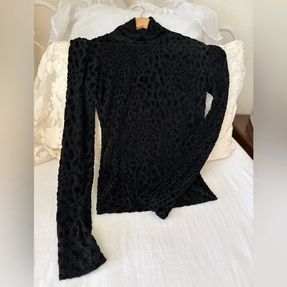 Caroline Constas Black Textured Turtleneck - Picture 1 of 5